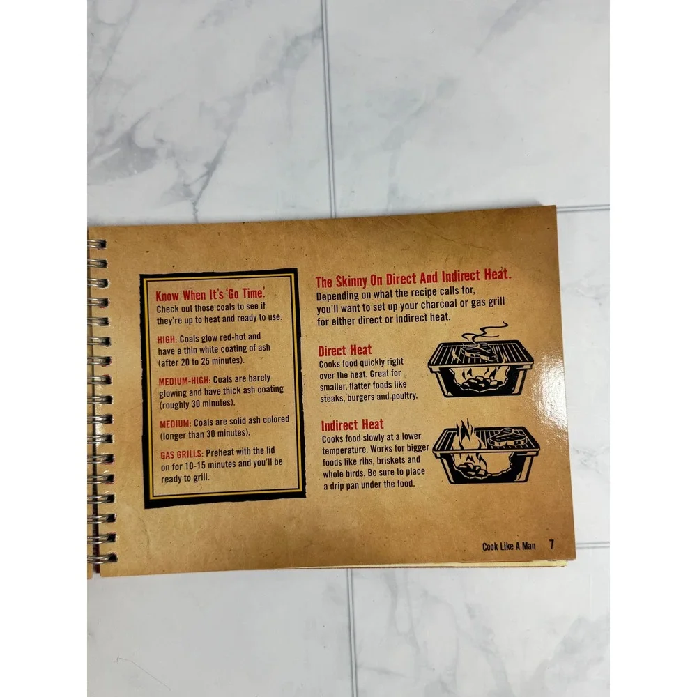 Marlboro Cook Like A Man Cookbook 2004 Vintage BBQ Grilling Recipes Spiral Bound